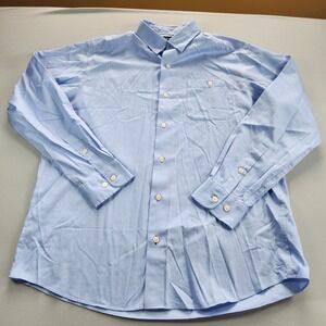 Orvis Wrinkle Free Stretch Men's Blue Button Up Shirt Size L NWT